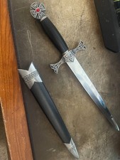 15'' DAGGER Celtic Athame Medieval Knife Fixed Blade Stainless steel Wicca Pagan picture