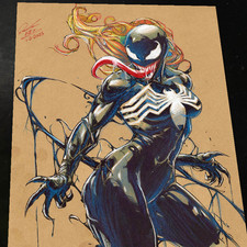 Gwen Stacy x Venom Art Print Signed 8.5x11 | Art by Keyeske picture