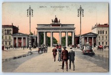 Berlin Germany Postcard Berlin Brandenburg Gate Road Scene c1910 Unposted picture