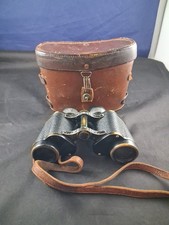 Vtg WWII Huet Paris Trinotix 8x30 Binoculars w/ Field Case Rare *20FB  picture