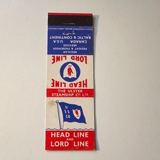 The Ulster Steamship Co. Ltd. Vintage Matchbook Cover 5MB125-5 picture
