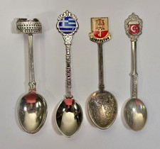 Vintage Souvenir Spoons Lot 4 Rome Greece Gibraltar Turkiye Mediterranean picture