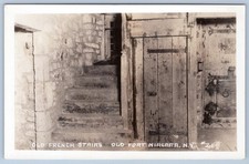 1930-40's RPPC OLD FRENCH STAIRS FORT NIAGARA NEW YORK REAL PHOTO POSTCARD picture