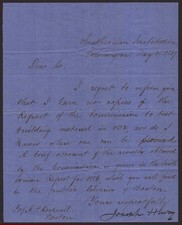 JOSEPH HENRY - MANUSCRIPT LETTER SIGNED 05/15/1869 picture