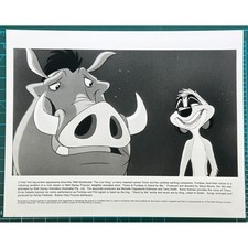Disney Timon & Pumbaa Stand By Me Vintage 8x10 Press Photo Lion King Promo B&W picture