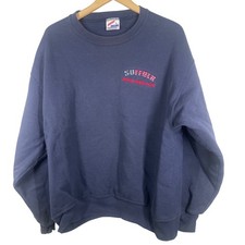Vintage Jerzees Suffolk Fire Rescue NY Sweatshirt Navy Blue L Made USA Crewneck picture