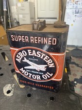 Vintage Super Refined AERO EASTERN MOTOR OIL 2 Gallon Can Airplane READ DESCRIP picture
