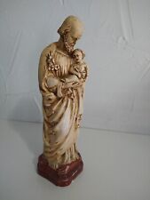 Vintage Religious Catholic Statuary Plaster Chalk Joseph Jesus Figurine picture
