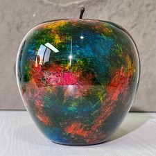 Polished Rainbow Jade Apple - Colorful Stone Fruit Sculpture - 7.2LB picture