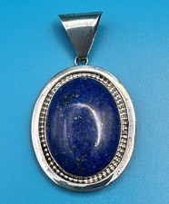 Q. Song Sterling Silver Lapis Lazuli Large Oval Statement Pendant Signed 50.5g picture