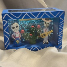 Blue Made in Mexico Day of Dead Diorama 3