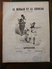 Partition Sheet Music 19th Century The Fox and the Crow Lafontaine Levassor picture