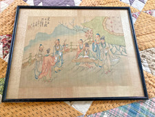 Antique Chinese Water Color and Ink Painting The Seven Sages Of The Bamboo Grove picture