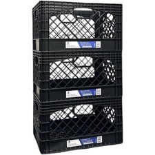 3 Pack Gorilla Crate 24QT Milk Crate Black picture