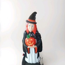 Vintage Grand Venture Witch Blowmold Pumpkin Rare Purple Redhead Halloween USA picture