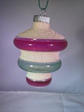 UFO VTG WWII era Unsilvered Glass XMAS TREE Mica Christmas Ornament Shiny Brite picture