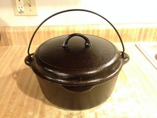Griswold Erie Big Block #9 Cast Iron 1279 Dutch Oven 1289 High Dome Lid Flat picture