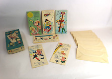 Vintage Activity Toy Card Lot of 6 for Kids Unused w/ Original Envelopes and Box picture