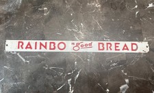 Rare Vintage RAINBO it’s good BREAD Metal Advertising Rack Shelf sign White Red picture