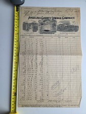 1899 Angelina County Lumber Company Keltys Texas Billhead Logging Train Sawmill picture