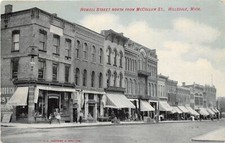 J71/ Hillsdale Michigan Postcard c1910 Howell Street Stores McCollum 190 picture