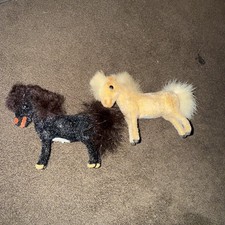 VINTAGE WAGNER HANDWORK /WEST GERMANY/ LOT OF TWO MINI PONIES ~ ADORABLE #52 picture