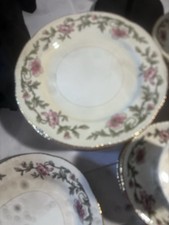 1946 vintage Homer Laughlin W146  Service for 8 Pink Poppy  +  servers picture