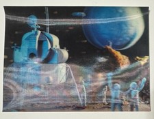 1969 Apollo 11 Moon Landing Day 3D Space Postcard Cape Canaveral Postmark picture