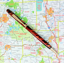 Vintage 1940s Wahl Oxford Red Marbled Twist Celluloid Mechanical Pencil picture