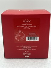 Lenox 2013 Annual Poinsettia Kissing Ball 3.75” Ornament Pierced Porcelain New picture