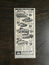 Vintage 1962 AHM Model Tanks Associated Hobby Manufactures Original Ad picture