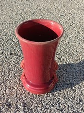 Antique McCoy Pottery Burgundy Vase, 8 1/4