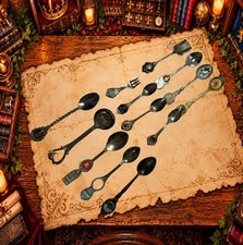 Vintage Souvenir Spoon Lot 13 Collectible Travel States Cities Enamel Mini Spoon picture