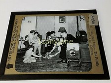 Glass Magic Lantern Slide MCM AMERICANA FAMILY UNIT picture