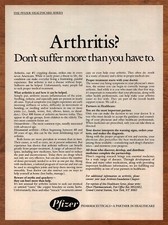 1984 Pfizer Pharmaceuticals Arthritis Vintage Print Ad/Poster Medical Health Art picture
