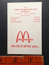 Elmira Red Sox 1978 Baseball Foldout Schedule picture