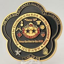 19th ESC Korea Brigadier General CSM Command Team Presentation Challenge Coin picture