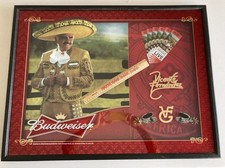 🔥RARE Budweiser Vicente Fernandez Shadow Box Display Frame beer sign bar print picture