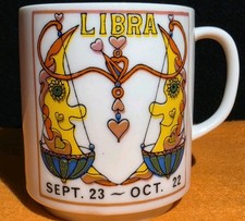 Very Cool VTG Zodiac Mug - Libra (9/23 - 10/22) - Two Moons - Made In Japan picture