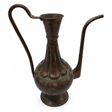 Vintage Islamic Copper Aftaba Ewer Hand Etched Middle Eastern Water Pitcher 14