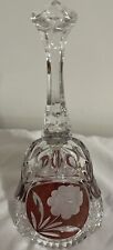Vintage Lead Crystal Bell With Etched Roses picture