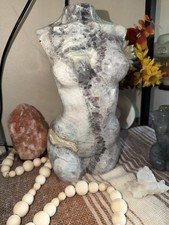 Large 22 lb Natural Fluorite Goddess Torso Crystal Carving Sculpture 9.75kg picture