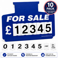 10 Blue For Sale Sign Board, Car Price/Pricing Sun Visor Vehicle/Auto Price Kit picture