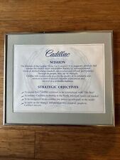 Vintage Cadillac Dealership Framed Poster with Mission & Strategic Objectives picture