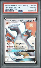2019 POKEMON SUN & MOON HIDDEN FATES #SV49 FA/CHARIZARD GX PSA 8 picture