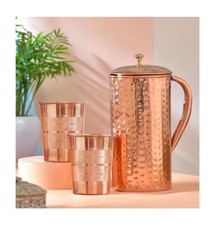 Pure Copper Water jug, 1500ml, Set of 1,  (Jug with 2 Glass) picture