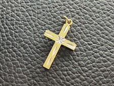 Vintage Gold Silver Tone Cross Medal picture
