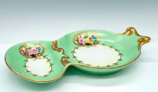 ANTIQUE HAND PAINTED Mint Green & Roses LIMOGES T.&V. SEAFOOD DISH,TRAY-Pristine picture