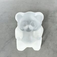 Imperial Lenox Frosted Glass Sitting Bear Paperweight Clear Figurine Vintage picture