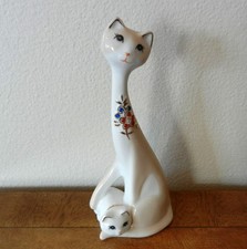 Cat mother and kitty porcelain figurine 9